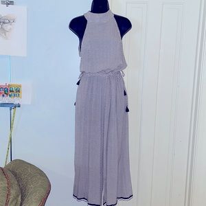Anthropologie Tie Neck Jumpsuit